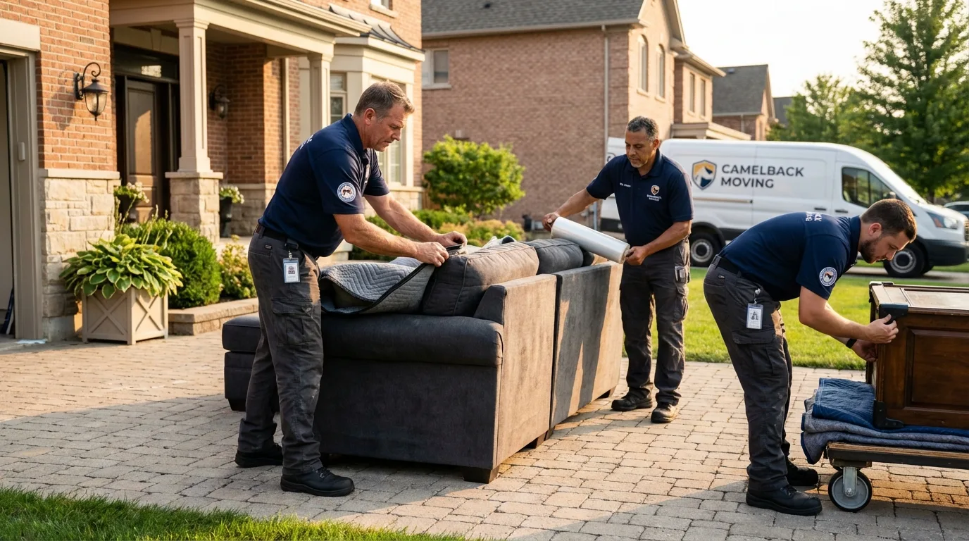 Large estate moving crew wrapping furniture in Verona, MS